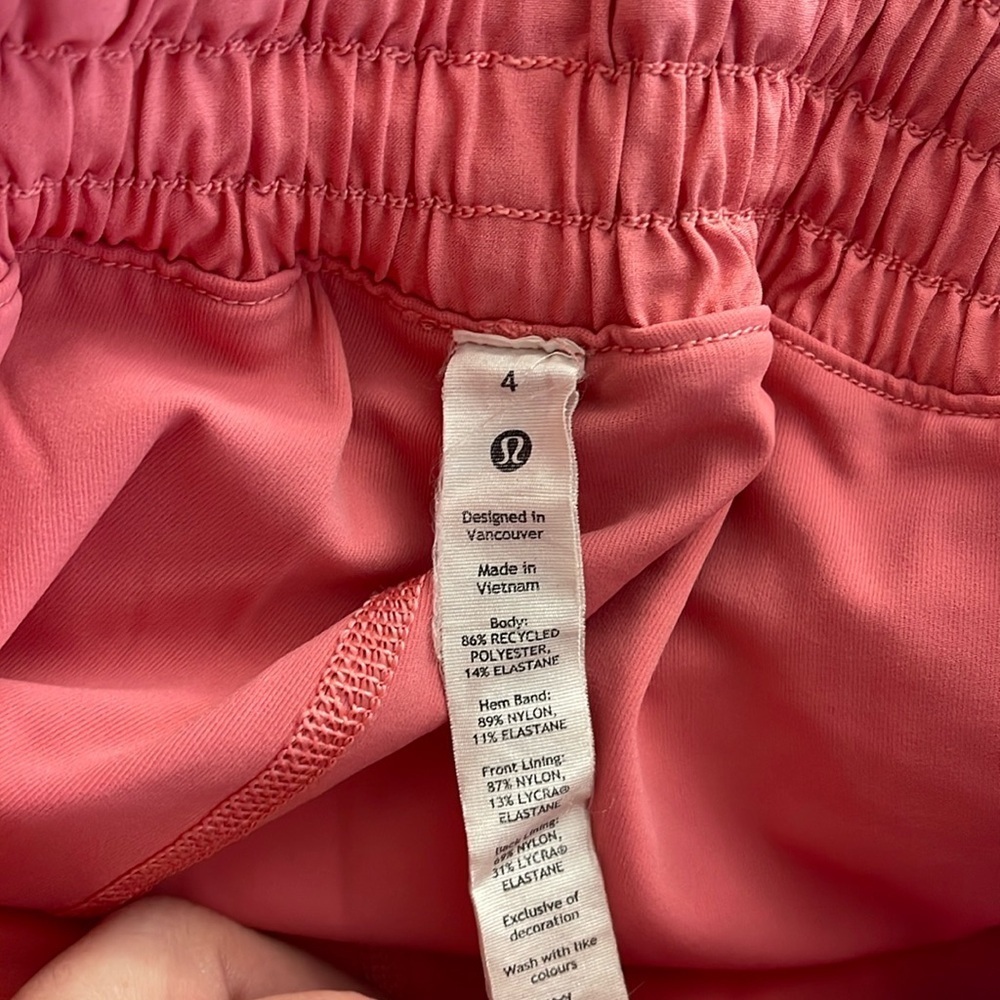 Lululemon Hotty Hot High Rise Skort Skirt Colorful Preppy Pink Coral - Picture 4 of 5